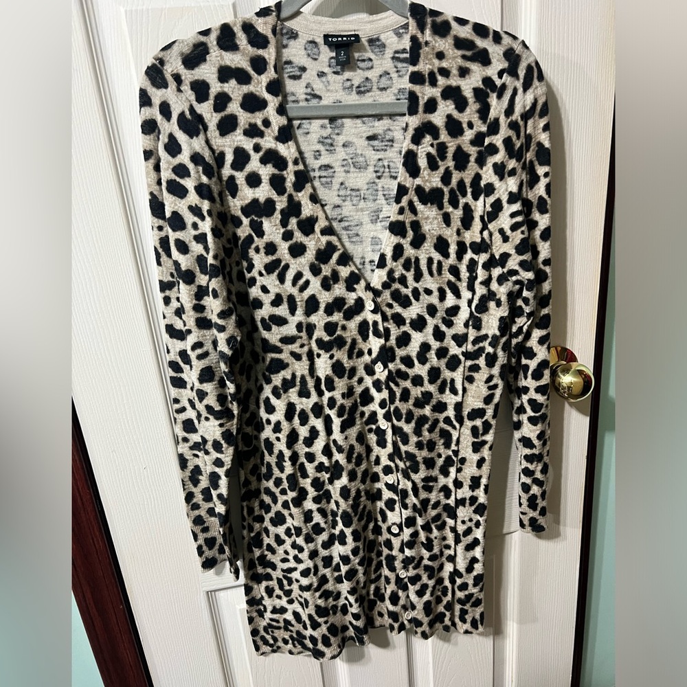 Torrid extra long button up cardigan size 2